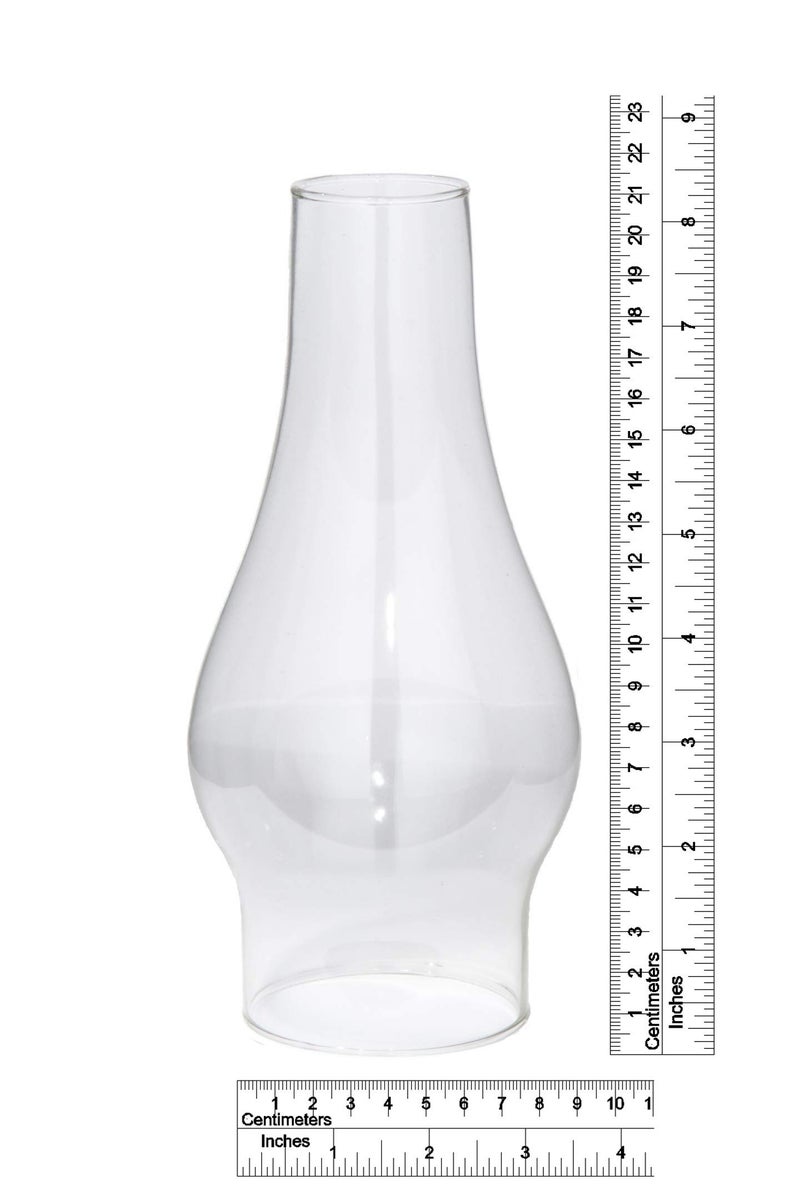 B&P LampÂ® 3 Inch Base by 8 1/2 Inch Height Clear Glass Oil or Kerosene Lamp Chimney - Image 2